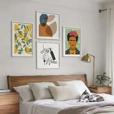 Citroenenwijn portret van Frida set van posters met lijst