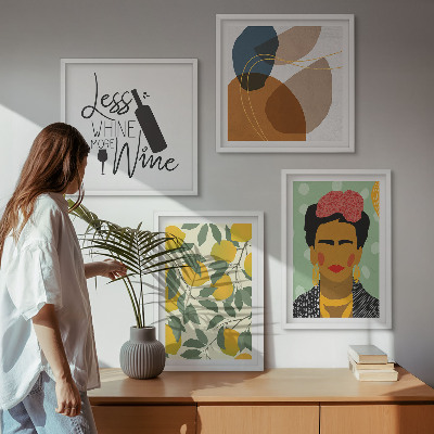 Set van posters met lijst Citroenenwijn portret van Frida