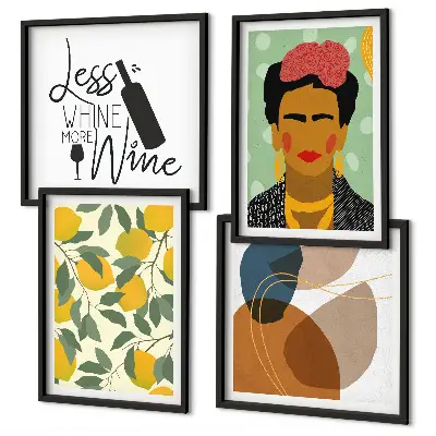 Citroenenwijn portret van Frida set van posters met lijst