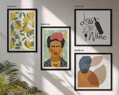 Citroenenwijn portret van Frida set van posters met lijst