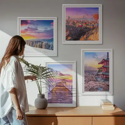 Set van posters met lijst Romantische luchtfoto's
