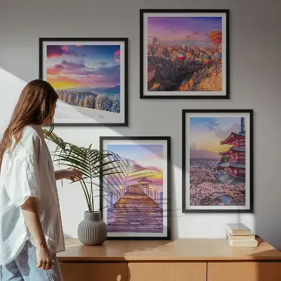 Set van posters met lijst Romantische luchtfoto's