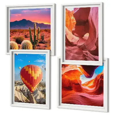Set van posters met lijst Landschappen van woestijnkloven