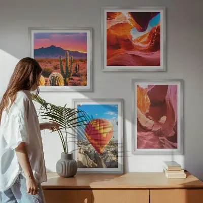 Set van posters met lijst Landschappen van woestijnkloven