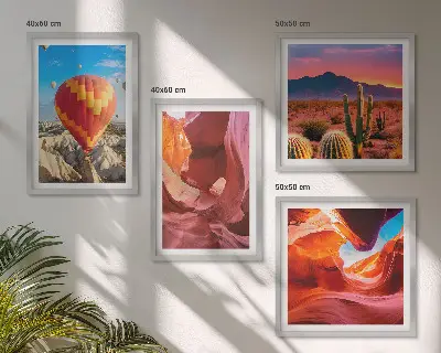 Set van posters met lijst Landschappen van woestijnkloven