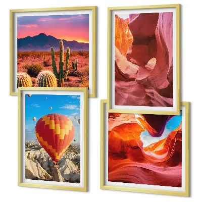 Set van posters met lijst Landschappen van woestijnkloven