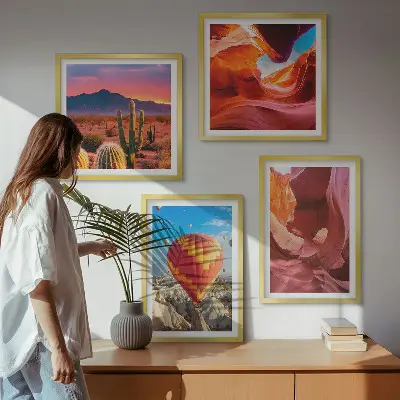 Set van posters met lijst Landschappen van woestijnkloven
