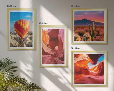 Set van posters met lijst Landschappen van woestijnkloven