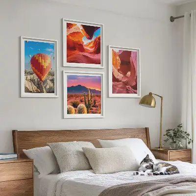 Set van posters met lijst Landschappen van woestijnkloven