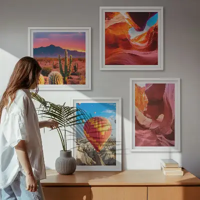 Set van posters met lijst Landschappen van woestijnkloven