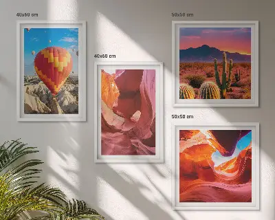 Set van posters met lijst Landschappen van woestijnkloven