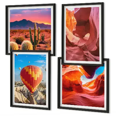 Set van posters met lijst Landschappen van woestijnkloven