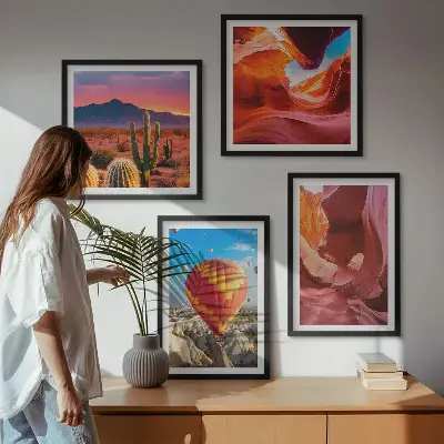 Set van posters met lijst Landschappen van woestijnkloven