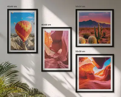 Set van posters met lijst Landschappen van woestijnkloven