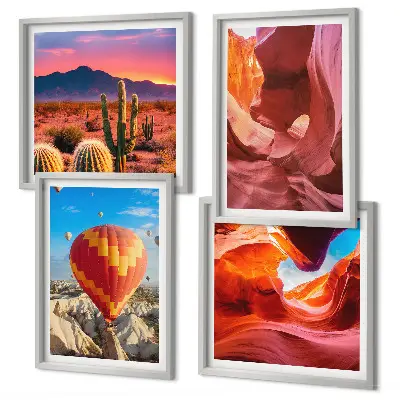 Set van posters met lijst Landschappen van woestijnkloven