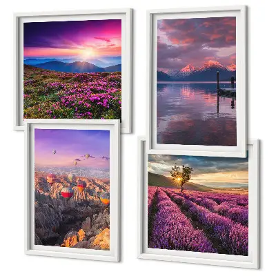 Meerluik in lijst Lavendelvelden zonsondergang
