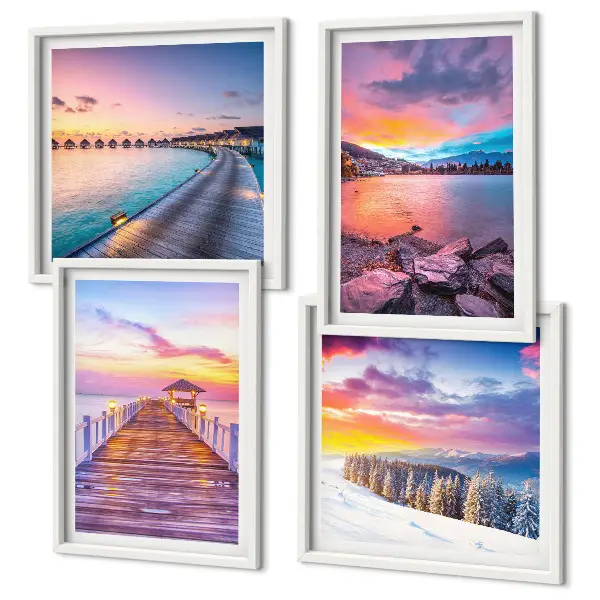 Winterlandschap van de Pierberg set van posters met lijst