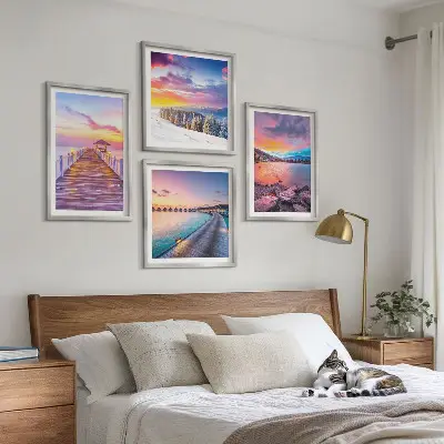 Winterlandschap van de Pierberg set van posters met lijst