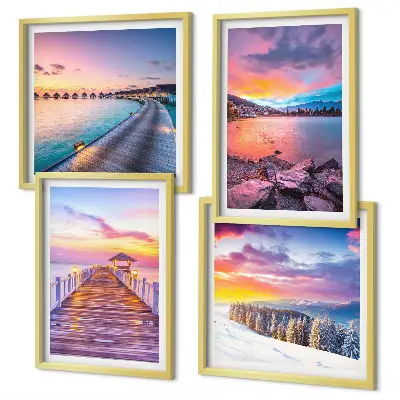Winterlandschap van de Pierberg set van posters met lijst