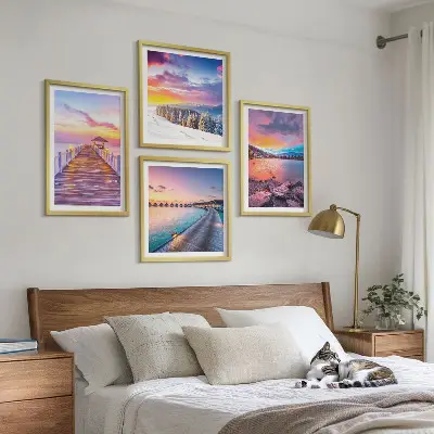 Winterlandschap van de Pierberg set van posters met lijst