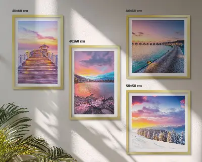 Winterlandschap van de Pierberg set van posters met lijst
