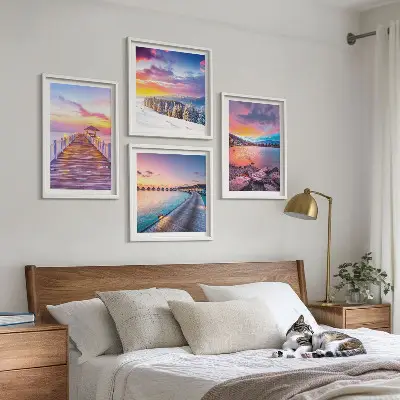 Winterlandschap van de Pierberg set van posters met lijst
