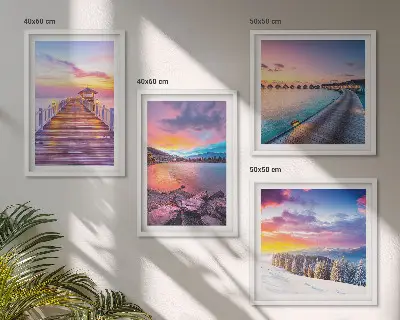 Winterlandschap van de Pierberg set van posters met lijst