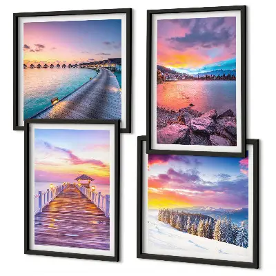 Winterlandschap van de Pierberg set van posters met lijst