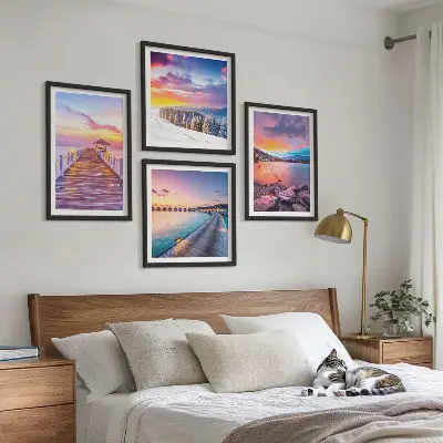 Winterlandschap van de Pierberg set van posters met lijst