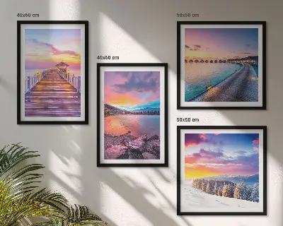 Winterlandschap van de Pierberg set van posters met lijst