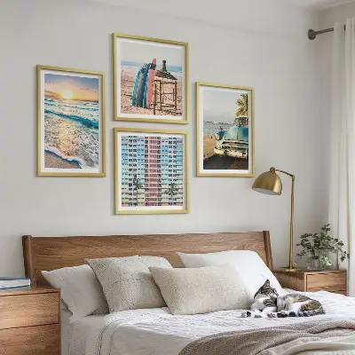 Uitzicht op de zonsondergang in Miami meerluik in lijst