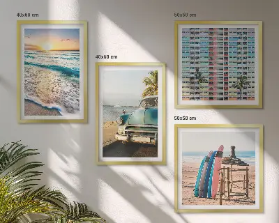 Uitzicht op de zonsondergang in Miami meerluik in lijst