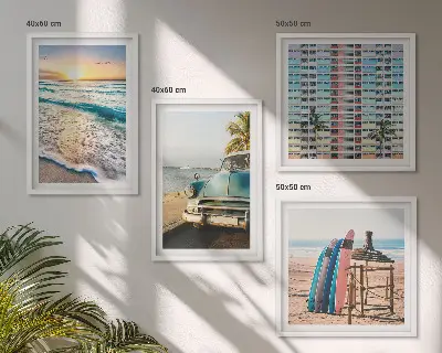 Uitzicht op de zonsondergang in Miami meerluik in lijst
