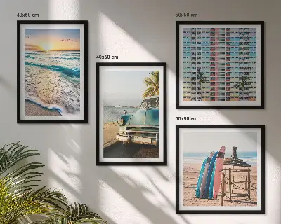 Uitzicht op de zonsondergang in Miami meerluik in lijst