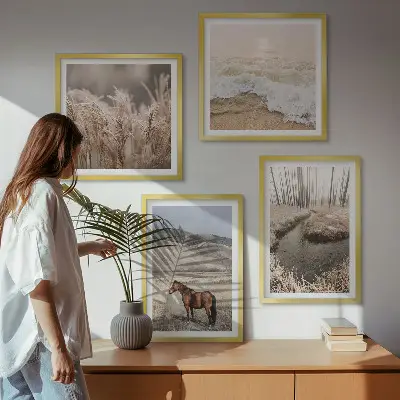 Paardenlandschap zeegrasbos meerluik in lijst