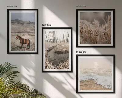 Paardenlandschap zeegrasbos meerluik in lijst