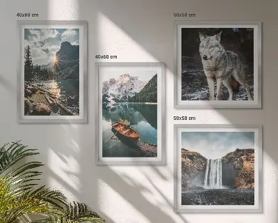 Bergen meren waterval wolf meerluik in lijst