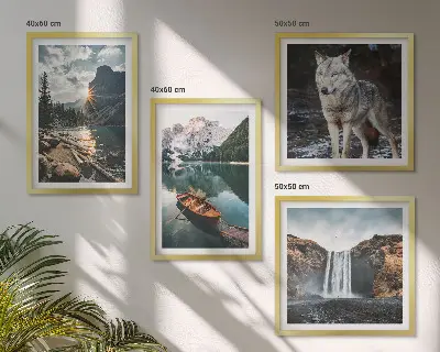 Bergen meren waterval wolf meerluik in lijst
