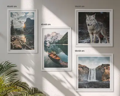 Bergen meren waterval wolf meerluik in lijst