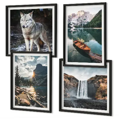 Bergen meren waterval wolf meerluik in lijst