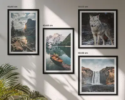 Bergen meren waterval wolf meerluik in lijst