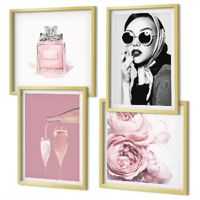 Stijlvolle roze accessoires meerluik in lijst
