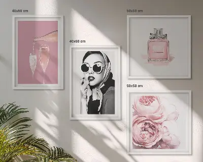 Stijlvolle roze accessoires meerluik in lijst