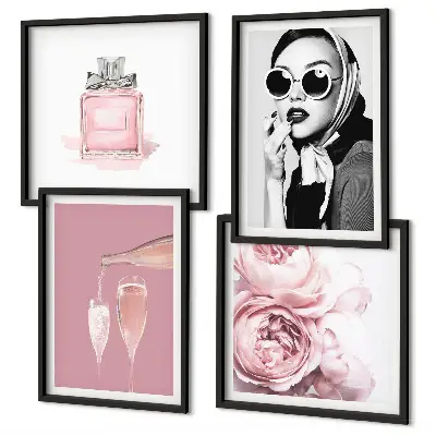 Stijlvolle roze accessoires meerluik in lijst