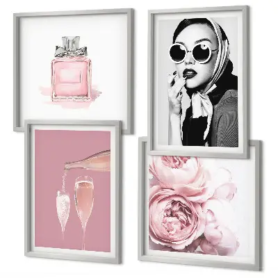 Stijlvolle roze accessoires meerluik in lijst