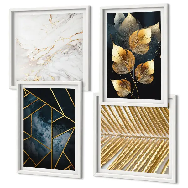 Moderne plantenpatronen set van posters met lijst