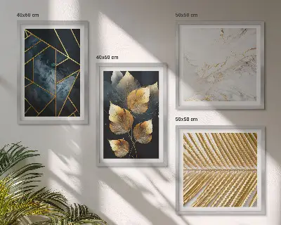 Moderne plantenpatronen set van posters met lijst