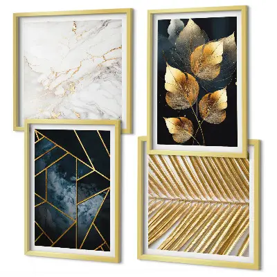 Moderne plantenpatronen set van posters met lijst