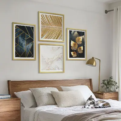 Moderne plantenpatronen set van posters met lijst