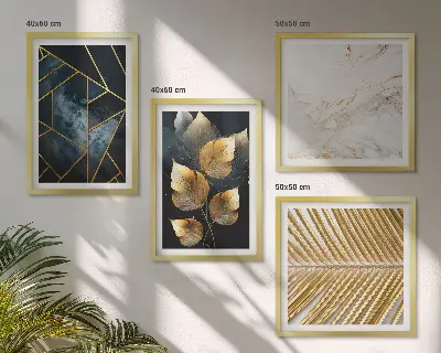 Moderne plantenpatronen set van posters met lijst